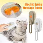 3-in-1 electric spray pet steam brush for cat deshedding and coat massager