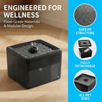 3800ML large capacity ultra quiet black pet water fountain for cats and dogs