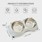 Anti-slip base double cat food and water feeder bowls for small pets