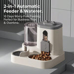 Cute cat shaped automatic gravity pet feeder and water dispenser set